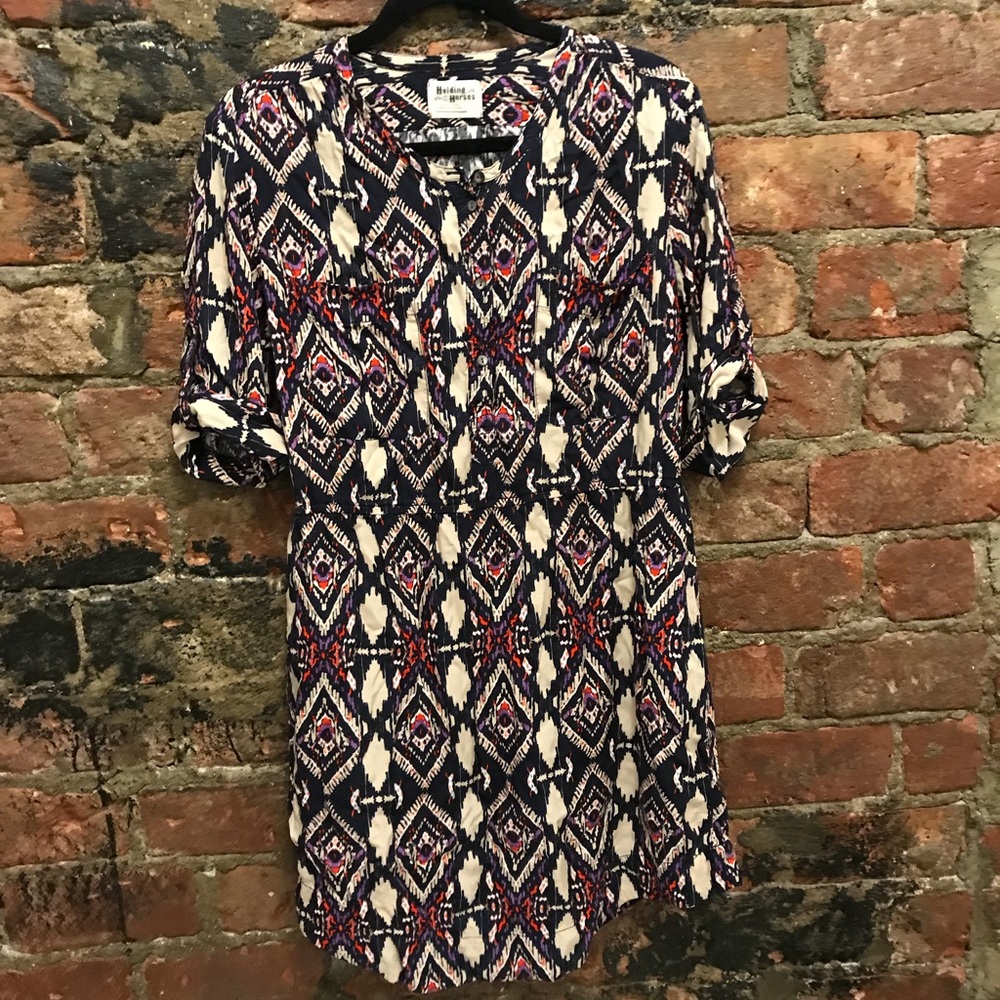 Anthropologie Holding Horses Aztec tunic dress